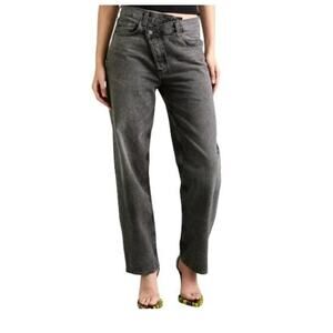 AGOLDE, Los Angeles; Criss Cross Straight leg Women's Black Denim Jeans, size 27